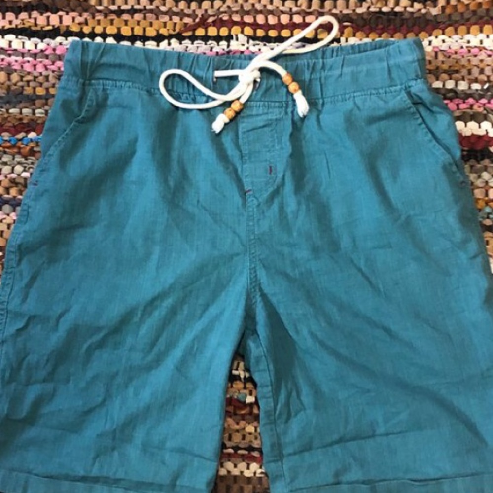 teal shorts